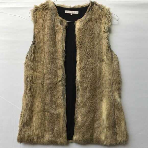 90's Vintage ZARA Faux Fur Gillet Vest M - Picture 1 of 6